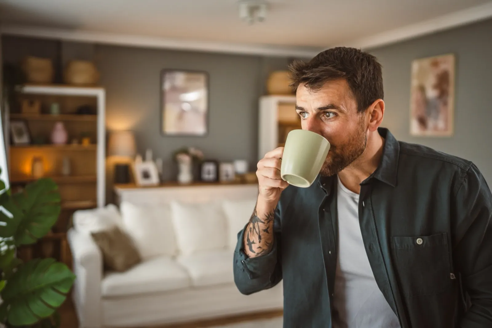 Man at home during active surveillance of his prostate cancer